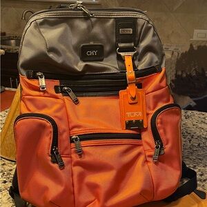 Tumi Orange and Gray Backpack